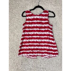 Cynthia Rowley Cherry Print 100% Linen Blouse Womens Small Beachy Vacay Spring‎